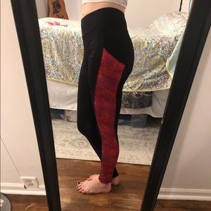 Forever 21 Small Workout Leggings Red & Black